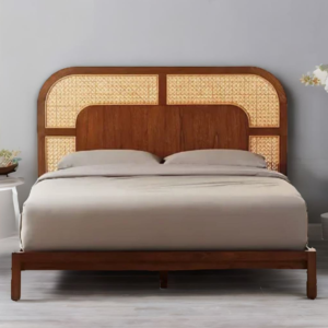 Buy Blue City Decor Evira Natural Cane Solid Wood Bed | Beds | King Size Bed | King Bed | Queen Size Bed | Queen Bed | Wooden Bed | Poster Bed | Double Bed | Bedroom Furniture | Blue City Decor