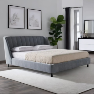 Buy Blue City Decor Velmora Luxe Fabric Solid Wood Bed | Beds | King Size Bed | King Bed | Queen Size Bed | Queen Bed | Wooden Bed | Poster Bed | Double Bed | Bedroom Furniture | Blue City Decor