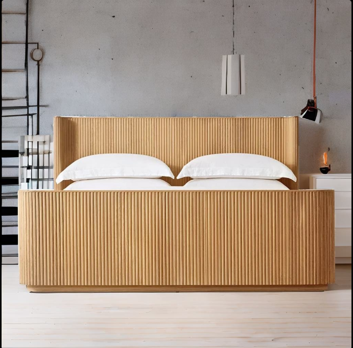 Buy Blue City Decor Virex Sculpted Solid Wood Bed | Beds | King Size Bed | King Bed | Queen Size Bed | Queen Bed | Wooden Bed | Poster Bed | Double Bed | Bedroom Furniture | Blue City Decor