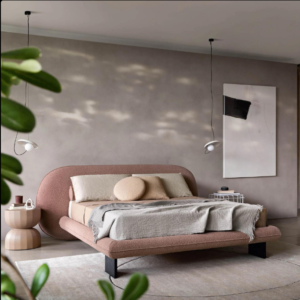 Buy Blue City Decor Nyra Plush Upholstered Wooden Bed | Beds | King Size Bed | King Bed | Queen Size Bed | Queen Bed | Wooden Bed | Poster Bed | Double Bed | Bedroom Furniture | Blue City Decor