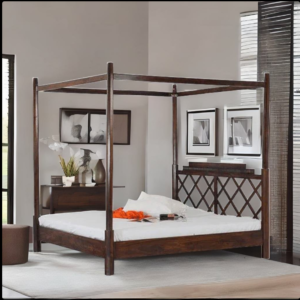 Buy Blue City Decor Vedra Classic Sheesham Wood Bed Frame | Beds | King Size Bed | King Bed | Queen Size Bed | Queen Bed | Wooden Bed | Poster Bed | Double Bed | Bedroom Furniture | Blue City Decor