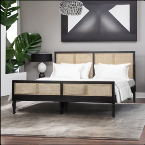 Buy Blue City Decor Adiva Blackwood Handwoven Cane Bed | Beds | King Size Bed | King Bed | Queen Size Bed | Queen Bed | Wooden Bed | Poster Bed | Double Bed | Bedroom Furniture | Blue City Decor
