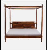 Blue City Decor Solid Sheesham Wood Poster Bed in Honey Finish - Image 2