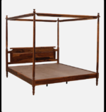 Blue City Decor Solid Sheesham Wood Poster Bed in Honey Finish - Image 4