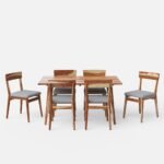 Blue City Decor Royale Comfort 6 Seater Wooden Dining Table Set - Image 4