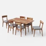 Blue City Decor Royale Comfort 6 Seater Wooden Dining Table Set - Image 2