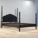 Blue City Decor Colonial Hand Carved King Size Poster Bed - Image 3