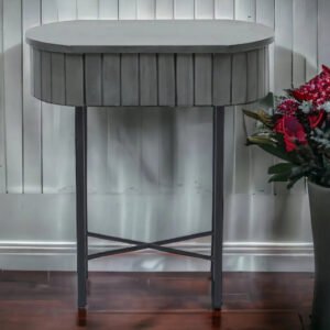 Buy Blue City Decor Oval Contemporary Side Table | Side Table | Bedside Table | Wooden Bedside Table | Wooden Bedside Table | Bedroom Furniture | Living Room Furniture | Solid Wood Furniture | Blue City Decor