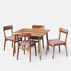 Buy Blue City Decor Royale Comfort 4 Seater Wooden Dining Table Set | Dining Table Set | Wooden Dining | Wooden Dining Table Set | Dining Room Furniture | Solid Wood Furniture | Blue City Decor