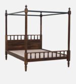 Blue City Decor Sheesham Wood Poster Bed in Provincial Teak Finish - Image 4