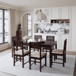 Blue City Decor Heritage Craft 6 Seater Dining Table Set