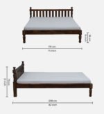 Blue City Decor Naimish Classic Finish Wooden Bed - Image 7