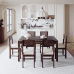 Blue City Decor Heritage Craft 6 Seater Dining Table Set - Image 3