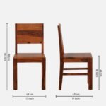 Blue City Decor Aura Solid Sheesham 4 Seater Dining Table Set - Image 3