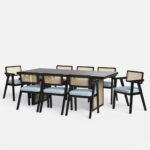 Blue City Decor Heritage Dining Arrangement with Premium Seating – 8 Seater