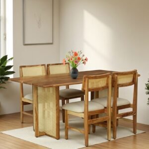 Blue City Decor Urban Roots Solid Acacia 4 Seater Dining Set