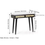 Blue City Decor Solvara Dark Tone Cane Console Table - Image 3