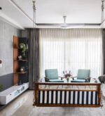 Blue City Decor Solid Wood Rattan Hanging Swing - Image 4