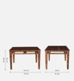 Blue City Decor Sheesham Wood 4 Seater Dining Table Set in Teak Finish - Image 2