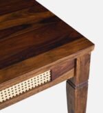 Blue City Decor Sheesham Wood 4 Seater Dining Table Set in Teak Finish - Image 6