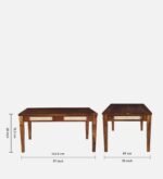 Blue City Decor Kairo Sheesham Wood 6 Seater Dining Set with Bench in Teak Finish - Image 2