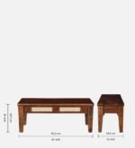 Blue City Decor Kairo Sheesham Wood 6 Seater Dining Set with Bench in Teak Finish - Image 4