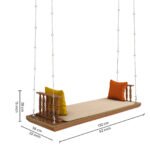 Blue City Decor Heritage Mango Wood Swing with Honey Finish - Image 2