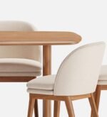 Blue City Decor Novara Solid Wood 6 Seater Dining Set in Deep Walnut Tone - Image 6