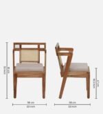 Blue City Decor Arvella Solid Wood 6 Seater Dining in Warm Natural Tone - Image 2