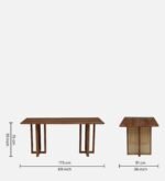 Blue City Decor Arvella Solid Wood 6 Seater Dining in Warm Natural Tone - Image 3