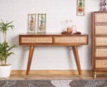 Buy Blue City Decor Kavira Artisan Cane Console Table | Console Table | Wooden Console Table | Living Room Furniture | Blue City Decor