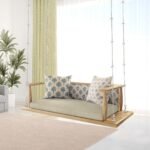 Buy Blue City Decor Heritage Mango Wood Swing in Natural Finish | Swing | Wooden Swing | Living Room Furniture | Outdoor Furniture | Balcony Furniture | Balcony Swing | Solid Wood Furniture | Blue City Decor