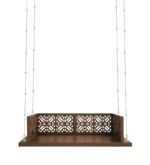 Blue City Decor Traditional Sheesham Wood Swing in Walnut Finish - Image 6