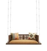 Blue City Decor Traditional Sheesham Wood Swing in Walnut Finish - Image 3