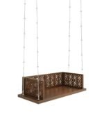 Blue City Decor Traditional Sheesham Wood Swing in Walnut Finish - Image 5