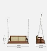 Blue City Decor Heritage Mango Wood Swing with Dual-Side Backrest - Image 2