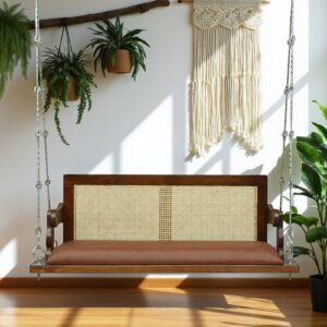 Buy Blue City Decor Heritage Mango Wood Swing with Dual-Side Backrest | Swing | Wooden Swing | Living Room Furniture | Outdoor Furniture | Balcony Furniture | Solid Wood Furniture | Blue City Decor