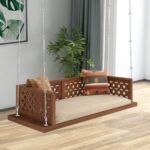 Buy Blue City Decor Honey Finish Rosewood Hanging Swing | Swing | Wooden Swing | Living Room Furniture | Outdoor Furniture | Balcony Furniture | Balcony Swing | Solid Wood Furniture | Blue City Decor