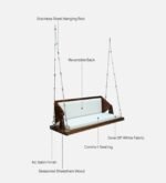 Blue City Decor Sheesham Wood Hanging Swing with Reversible Back - Image 3