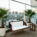 Buy Blue City Decor Sheesham Wood Hanging Swing with Reversible Back | Swing | Wooden Swing | Living Room Furniture | Outdoor Furniture | Balcony Furniture | Balcony Swing | Solid Wood Furniture | Blue City Decor