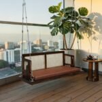 Buy Blue City Decor Provincial Teak Finish Sheesham Wood 2 Seater Swing | Swing | Wooden Swing | Living Room Furniture | Outdoor Furniture | Balcony Furniture | Balcony Swing | Solid Wood Furniture | Blue City Decor