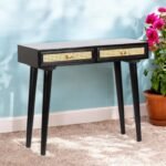 Blue City Decor Solvara Dark Tone Cane Console Table - Image 4