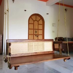 Buy Blue City Decor Honey Finish Solid Wood Hanging Swing | Swing | Wooden Swing | Living Room Furniture | Outdoor Furniture | Balcony Furniture | Balcony Swing | Solid Wood Furniture | Blue City Decor