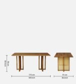 Blue City Decor Natural Finish Acacia Wood 4 Seater Dining Set - Image 2