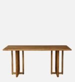 Blue City Decor Natural Finish Acacia Wood 4 Seater Dining Set - Image 6