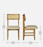 Blue City Decor Natural Finish Acacia Wood 4 Seater Dining Set - Image 3