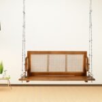Buy Blue City Decor Solid Wood Rattan Two Seater Swing in Rich Brown Finish | Swing | Wooden Swing | Living Room Furniture | Outdoor Furniture | Balcony Furniture | Balcony Swing | Solid Wood Furniture | Blue City Decor