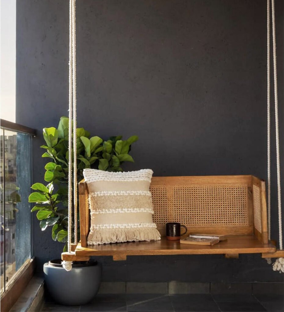 Buy Blue City Decor Solid Wood Jhula for Home Interiors | Swing | Wooden Swing | Living Room Furniture | Outdoor Furniture | Balcony Furniture | Balcony Swing | Solid Wood Furniture | Blue City Decor