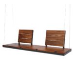Blue City Decor Solid Wood Hanging Swing with Removable Backrest - Image 2