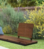 Blue City Decor Solid Wood Hanging Swing with Removable Backrest - Image 4